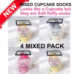 Mixed Colours Cupcake Socks 4 pack