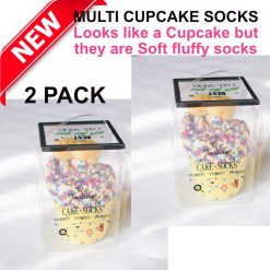 multicoloured cupcake socks 2 pack