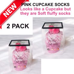 pink cupcake socks 2 packs