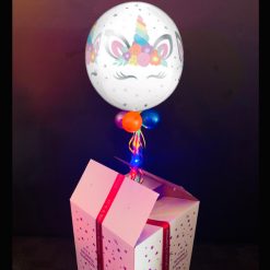 Unicorn balloon in a box